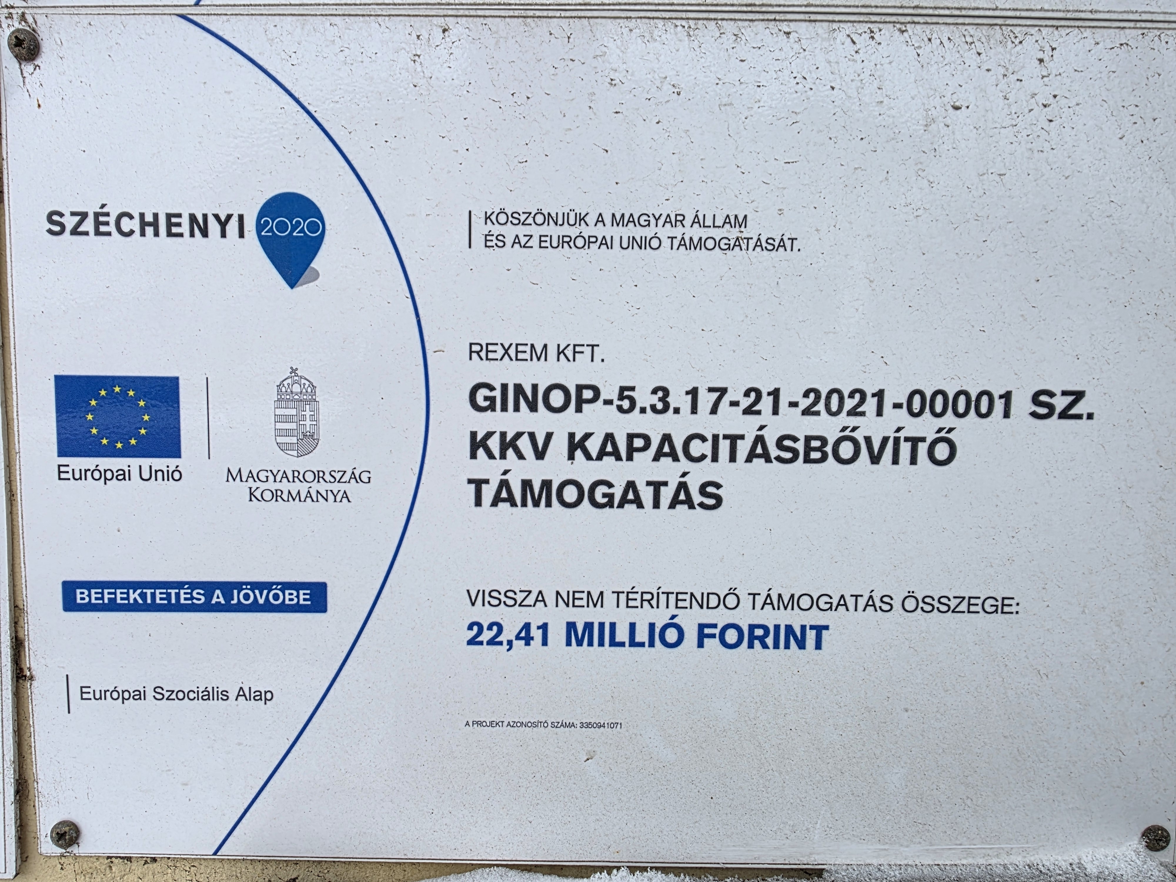 REXEM Kft. pályázati nyertes projekta